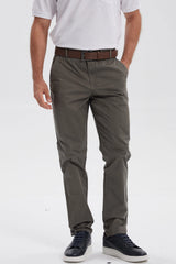 Pantalón Hombre Chino Cinturón Gris