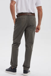 Pantalón Hombre Chino Cinturón Kaki