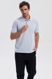 Polera Hombre Pique Básica Lisa Celeste