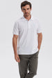 Polera Hombre Pique Básica Lisa Blanco