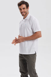 Polera Hombre Pique Básica Lisa Blanco