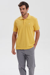 Polera Hombre Pique Básica Lisa Naranjo