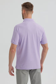 Polera Hombre Pique Básica Lisa Lila