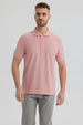 Polera Hombre Pique Básica Lisa Palo Rosa