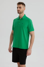 Polera Hombre Pique Básica Lisa Verde