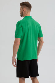 Polera Hombre Pique Básica Lisa Verde