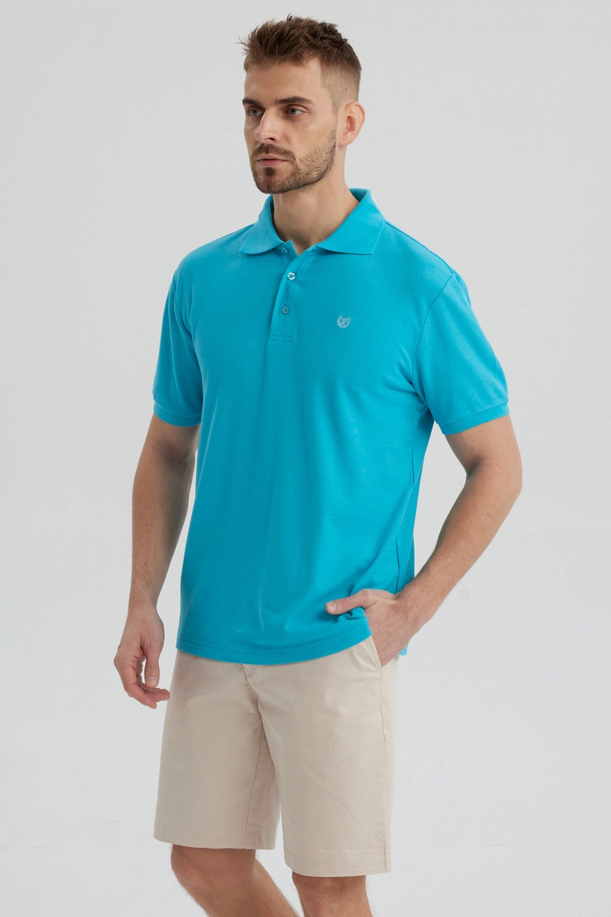 Polera Hombre Pique Básica Lisa Calipso