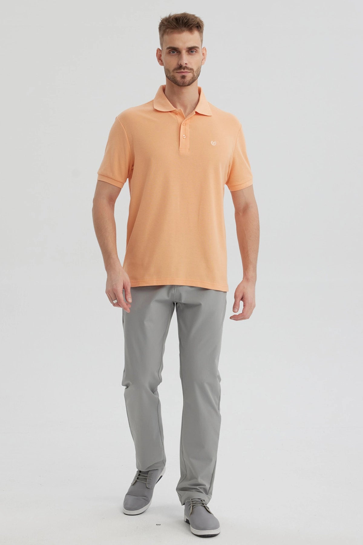 Polera Hombre Pique Básica Lisa Damasco