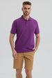 Polera Hombre Pique Básica Lisa Morado