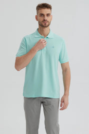Polera Hombre Pique Básica Lisa Verde Claro