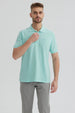 Polera Hombre Pique Básica Lisa Verde Claro