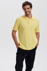 Polera Hombre Pique Básica Lisa Amarillo