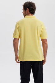 Polera Hombre Pique Básica Lisa Amarillo