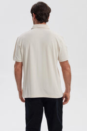 Polera Hombre Pique Básica Lisa Beige