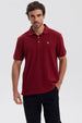 Polera Hombre Pique Básica Lisa Burdeo