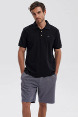 Polera Hombre Pique Básica Lisa Negro
