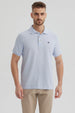 Polera Hombre Pique Básica Lisa Celeste