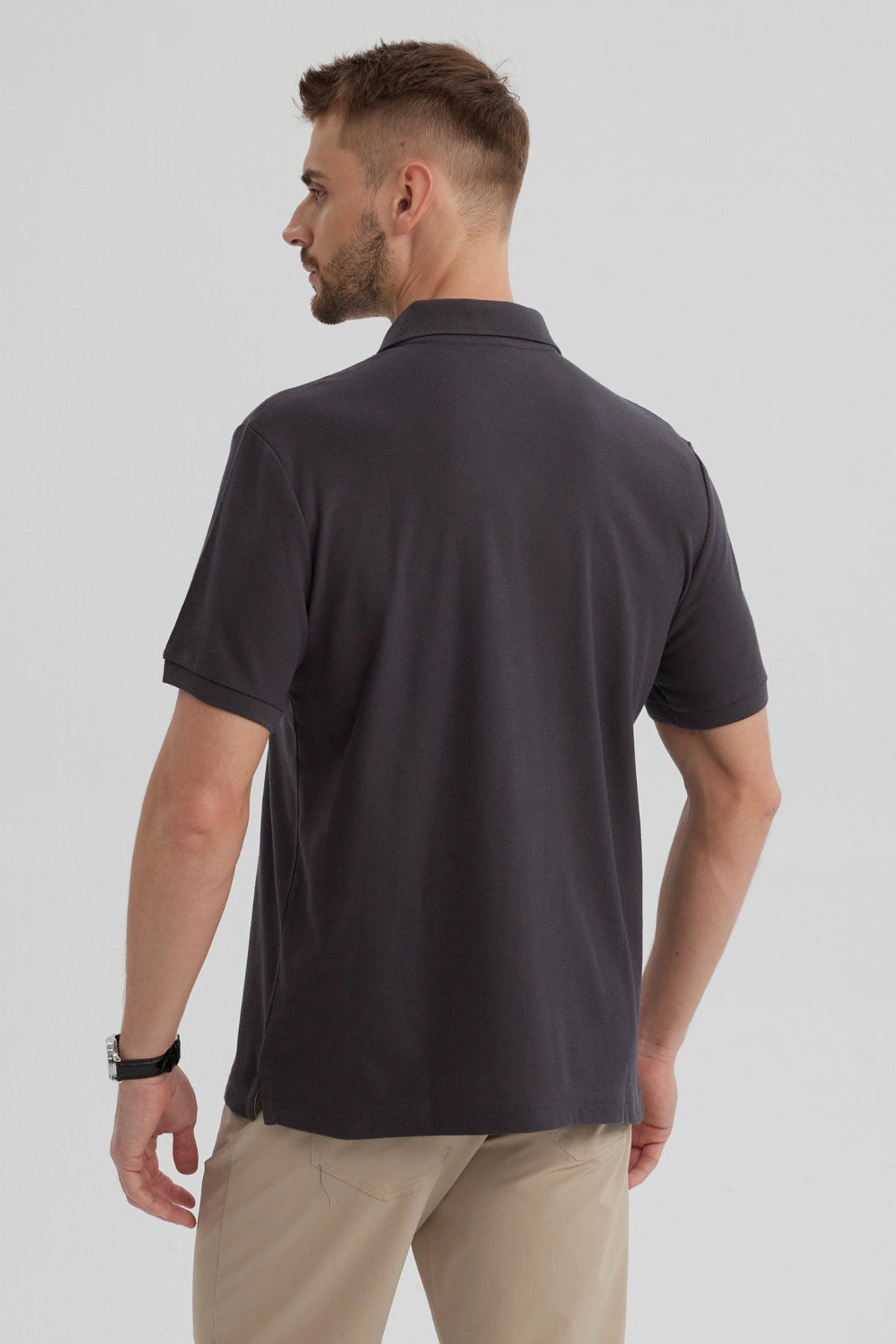 Polera Hombre Pique Básica Lisa Marengo