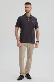 Polera Hombre Pique Básica Lisa Marengo