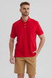 Polera Hombre Pique Básica Lisa Rojo
