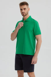 Polera Hombre Pique Básica Lisa Verde