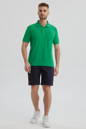 Polera Hombre Pique Básica Lisa Verde