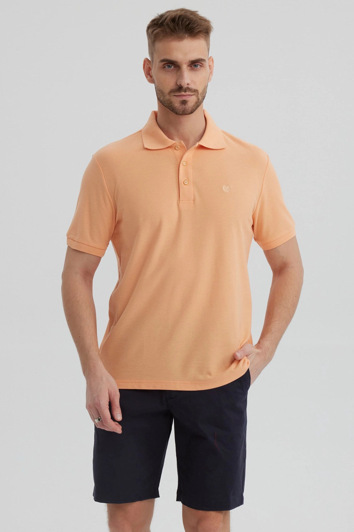 Polera Hombre Pique Básica Lisa Damasco