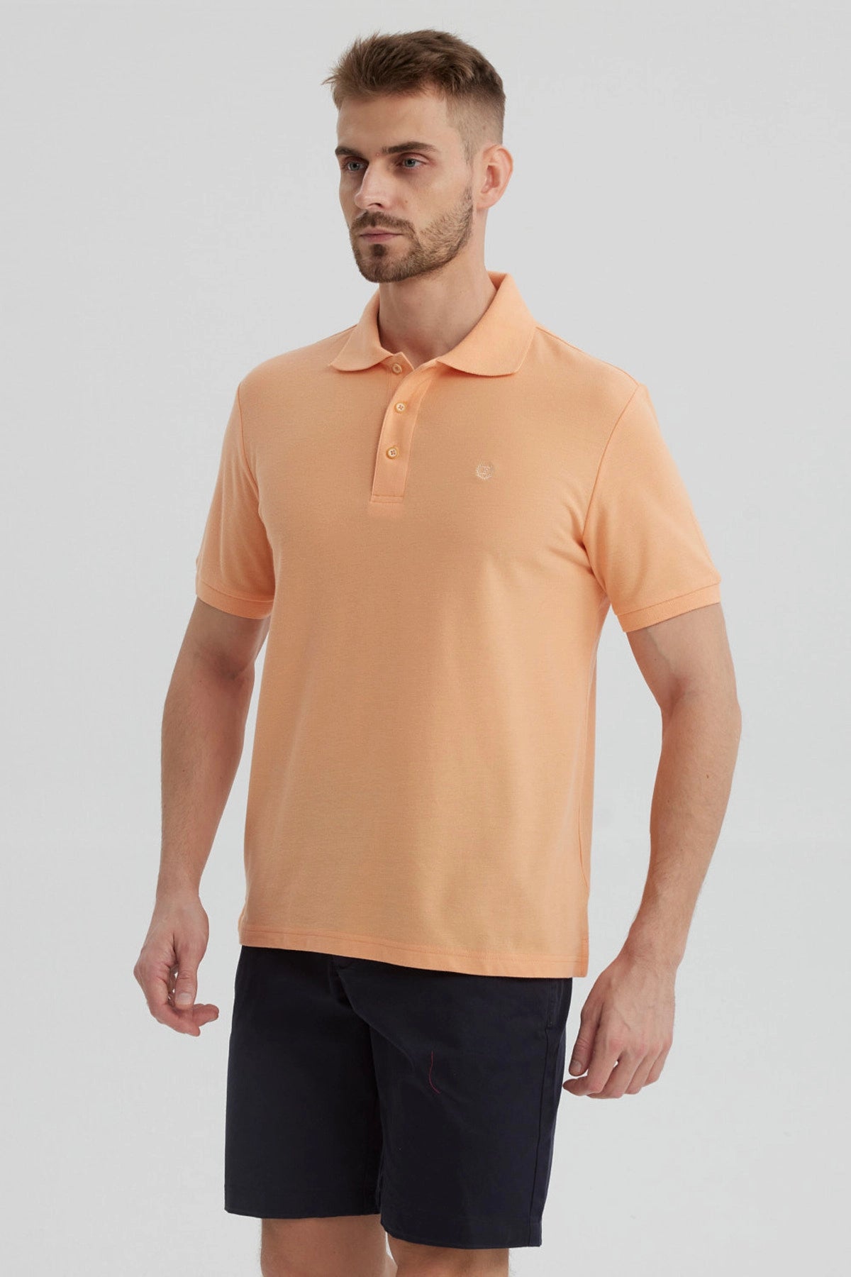 Polera Hombre Pique Básica Lisa Damasco