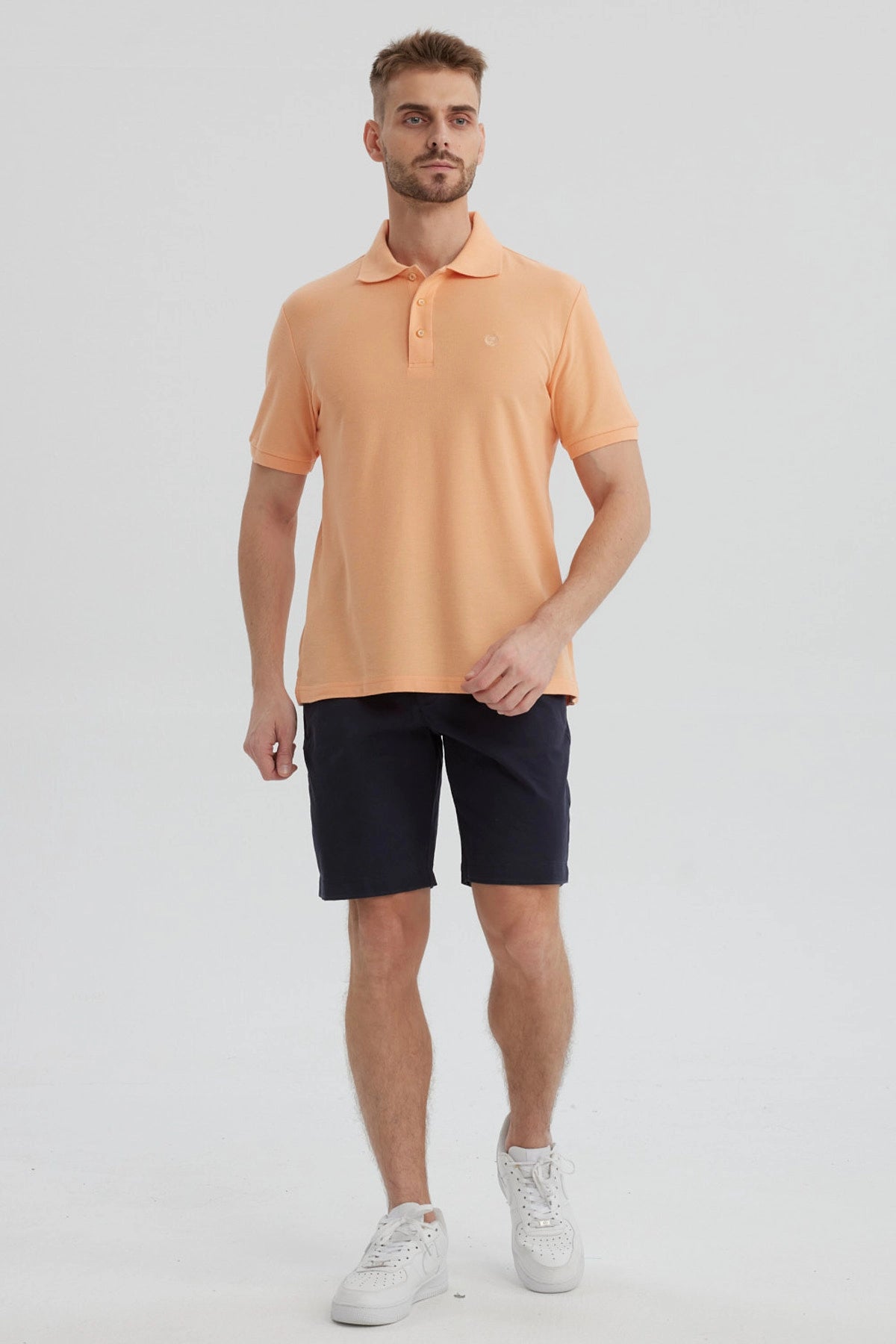 Polera Hombre Pique Básica Lisa Damasco