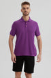 Polera Hombre Pique Básica Lisa Morado