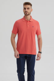 Polera Hombre Pique Básica Lisa Sandía