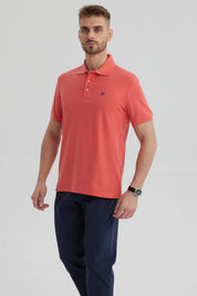 Polera Hombre Pique Básica Lisa Sandía