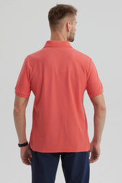 Polera Hombre Pique Básica Lisa Sandía