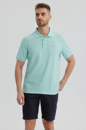 Polera Hombre Pique Básica Lisa Verde Claro