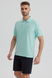 Polera Hombre Pique Básica Lisa Verde Claro