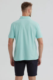 Polera Hombre Pique Básica Lisa Verde Claro