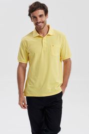 Polera Hombre Pique Básica Lisa Amarillo