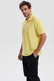 Polera Hombre Pique Básica Lisa Amarillo