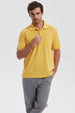 Polera Hombre Pique Básica Lisa Naranjo