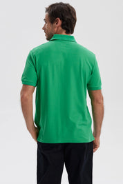Polera Hombre Pique Básica Lisa Verde