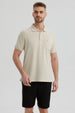 Polera Hombre Pique Básica Lisa Beige
