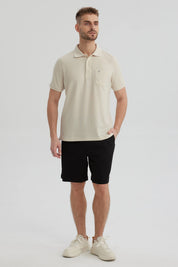 Polera Hombre Pique Básica Lisa Beige
