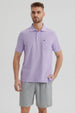 Polera Hombre Pique Básica Lisa Lila