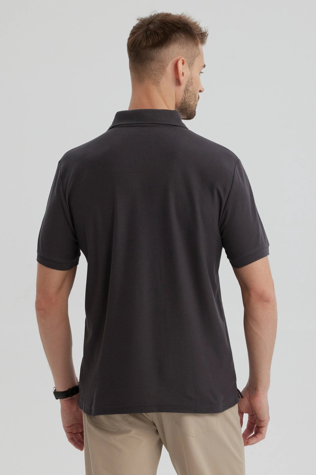 Polera Hombre Pique Básica Lisa Marengo