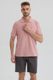Polera Hombre Pique Básica Lisa Palo Rosa