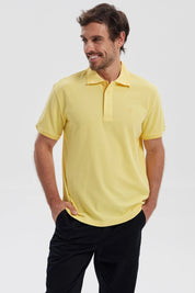 Polera Hombre Pique Básica Lisa Amarillo