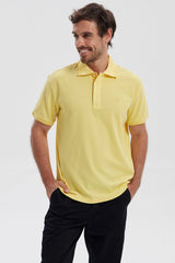 Polera Hombre Pique Básica Lisa Amarillo