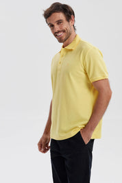 Polera Hombre Pique Básica Lisa Amarillo