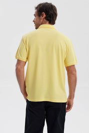 Polera Hombre Pique Básica Lisa Amarillo