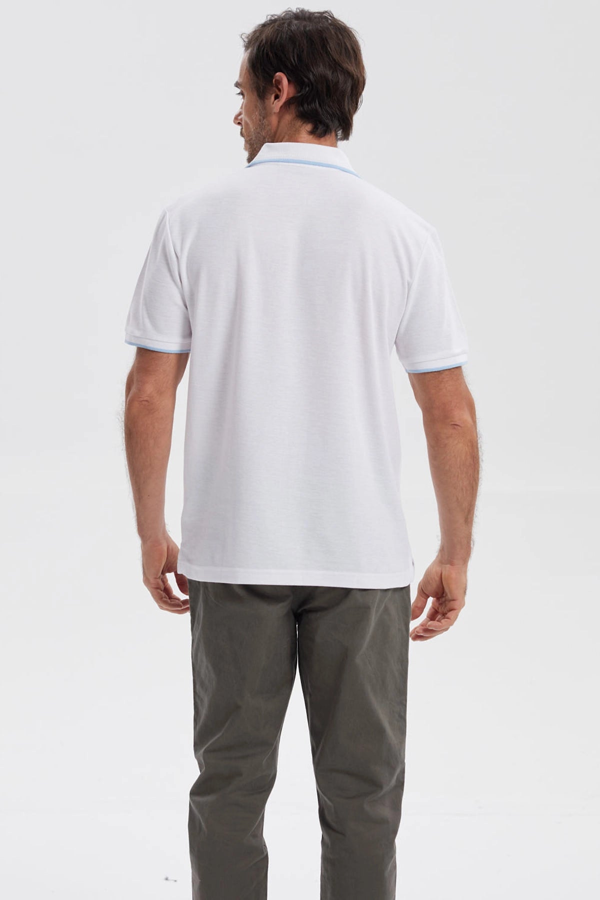 Polera Hombre Pique Básica Lisa Blanco